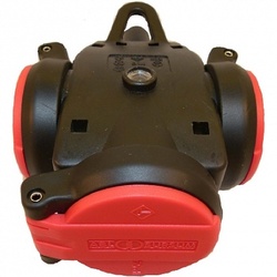 ABL Тройник резиновый с крышкой и индикатором напряжения, IP54, 16A, 2P+E, 250V, (красный/черный) арт. 1173543