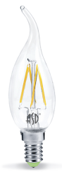 ASD Premium Лампа LED свеча на ветру 5.0Вт 160-260В Е14 3000К 450Лм прозрачная арт. 4690612003276