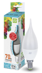 ASD Standard Лампа LED свеча на ветру 7.5Вт 160-260В Е14 4000К 675Лм арт. 4690612004563