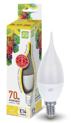 ASD Standard Лампа LED свеча на ветру 7.5Вт 230В Е14 3000К 675Лм арт. 4690612004556