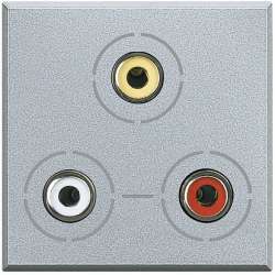 BT Axolute Алюминий Аудио-видео разъем RCAx3 (Тюльпан) арт. HC4283