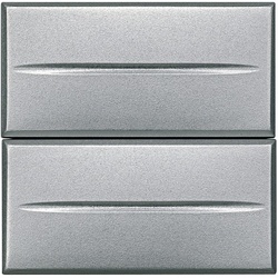 BT Axolute Алюминий Axial Выключатель кнопочный 10А (2 NO контакта), 2 мод арт. HC4036/2