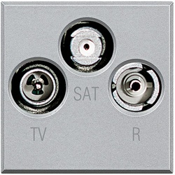 BT Axolute Алюминий Розетка ТV-FM-SAT 2 мод арт. HC4210D