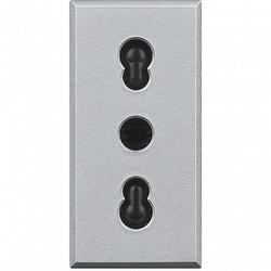 BT Axolute Алюминий Розетка с/з Euro-Italian 10А/16А, 1 мод арт. HC4180