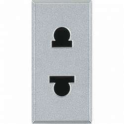 BT Axolute Алюминий Розетка с/з для узких вилок с защитными шторками евро-американский станд. 1 мод арт. HC4125