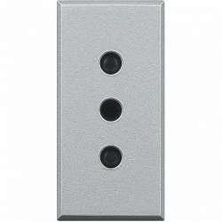 BT Axolute Алюминий Розетка с/з для узких вилок(з/к в центре) 10А 1 мод арт. HC4113