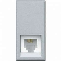 BT Axolute Алюминий Розетка телефон RJ11 3 кат. 1 мод арт. HC4258/11N