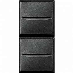 BT Axolute Антрацит Axial Выключатель кнопочный 10А (2 NO контакта), 1 мод арт. HS4036