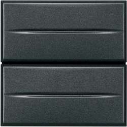 BT Axolute Антрацит Axial Выключатель кнопочный 10А (2 NO контакта), 2 мод арт. HS4036/2