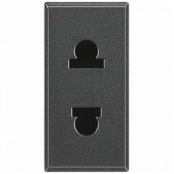 BT Axolute Антрацит Розетка с/з для узких вилок с защитными шторками евро-американский станд. 1 мод арт. HS4125