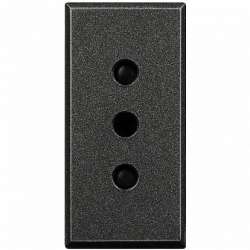 BT Axolute Антрацит Розетка с/з для узких вилок(з/к в центре) 10А 1 мод арт. HS4113