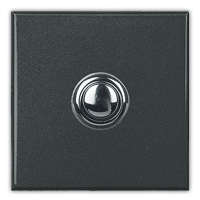 BT Axolute Антрацит Style Выключатель кнопочный 10А (1NO контакт), 2 мод (безвинт. зажим) арт. HY4005/2W