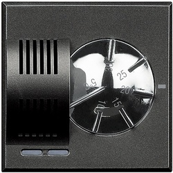 BT Axolute Антрацит Термостат комнатный НО/НЗ контакт 2А 2 мод арт. HS4441