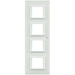 BT Axolute Белое стекло Рамка 2+2+2+2 мод прямоугольная вертикальная арт. HA4802M4VBB