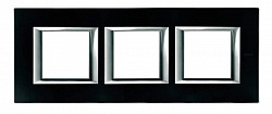 BT Axolute Черное стекло Рамка 2+2+2 мод прямоугольная (надпись горизонтально) арт. HA4802M3HVNN