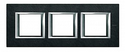 BT Axolute Черный мрамор Ардезия Рамка 2+2+2 мод прямоугольная (надпись горизонтально) арт. HA4802M3HRLV