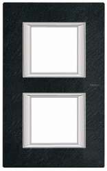 BT Axolute Черный мрамор Ардезия Рамка 2+2 мод прямоугольная (надпись вертикально) арт. HA4802/2RLV