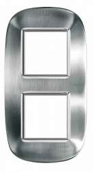 BT Axolute Фактурная сталь Рамка 2+2 мод эллипс арт. HB4802/2ACS