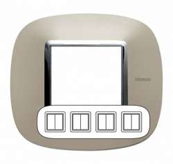 BT Axolute Матовое серебро Рамка 2+2+2+2 мод эллипс арт. HB4802M4SAN