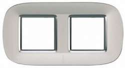 BT Axolute Матовое серебро Рамка 2+2 мод эллипс арт. HB4802M2SAN