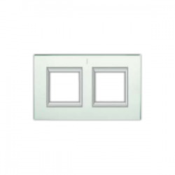 BT Axolute Матовое стекло Рамка 2+2 мод прямоугольная (надпись вертикально) арт. HA4802/2VSA