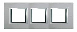 BT Axolute Темное Серебро Рамка 2+2+2 мод прямоугольная (надпись горизонтально) арт. HA4802M3HAZ