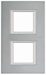 BT Axolute Темное Серебро Рамка 2+2 мод прямоугольная (надпись вертикально) арт. HA4802/2AZ