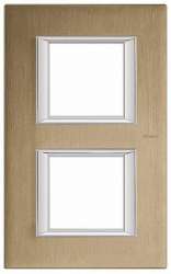 BT Axolute Титан Рамка 2+2 мод прямоугольная (надпись вертикально) арт. HA4802/2NX