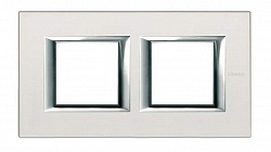 BT Axolute Жемчужное Серебро Рамка 2+2 мод прямоугольная горизонтальная арт. HA4802M2HSAN