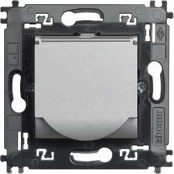 BT LL Алюминий Розетка 2К+З с крышкой и суппортом арт. NT4141MAP