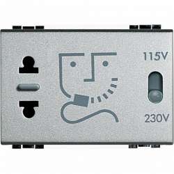 BT LL Алюминий Розетка для электробритв с изолир. трансформатором, 230В арт. NT4177
