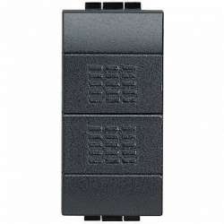 BT LL Антрацит Кнопка 10А, двойная, 1P-NО + 1P-NО арт. L4036