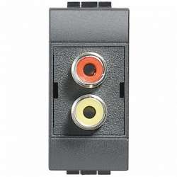 BT LL Антрацит Разъём RCA под 2 штеккера тюльпан, 1 мод арт. L4269R