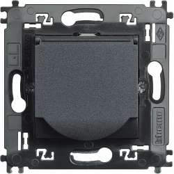 BT LL Антрацит Розетка 2К+З с крышкой и суппортом арт. L4141MAP