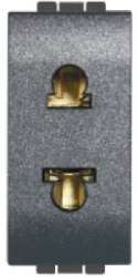 BT LL Антрацит Розетка б/з для узких вилок евро-американский стандарт, 1 мод арт. L4125S