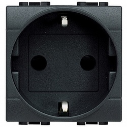 BT LL Антрацит Розетка с/з, 2 мод арт. L4141