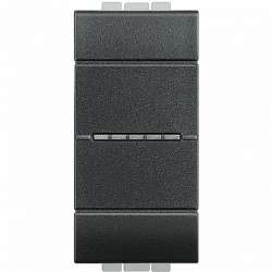 BT LL Антрацит Выключатель кнопочный Axial с автомат. клемами 1 мод. арт. L4055A