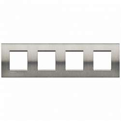BT LL Фактурная сталь Рамка прямоугольная, 2+2+2+2 мод арт. LNA4802M4ACS