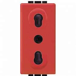 BT LL Красная Розетка 2 пол 10A/16A, 250B, c защитными шторками, 1 модуль арт. L4180R