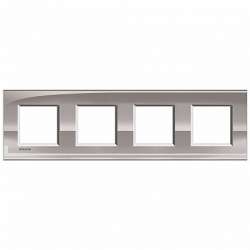 BT LL Рамка прямоугольная, 4 поста, цвет Никель арт. LNA4802M4NS
