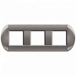 BT LL Серый Рамка овальная, 3 поста арт. LNB4802M3TG
