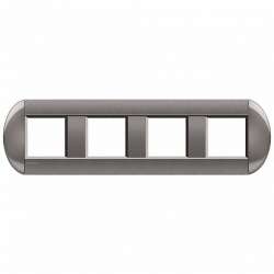 BT LL Серый Рамка овальная, 4 поста арт. LNB4802M4TG