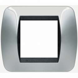BT LV Светлый Хром Рамка на 2 модуля арт. L4802CR