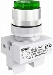 DEKraft ЛK-22 Зеленая неон Лампа коммутаторная ALTE D=22мм 220В арт. 25007DEK