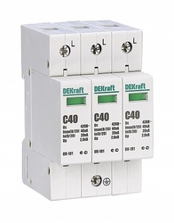 DEKraft ОП-101 Ограничитель перенапряжений 3P 40кА C 420В арт. 18017DEK