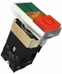 DEKraft ПЕ-22 Зеленый-красный неон Переключатель I-O PPBB D=22мм 220В арт. 25062DEK