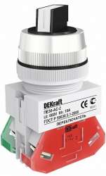 DEKraft ПЕ-30 Черный Переключатель на 2 фикс. положения I-O стандартная ручка 1НО+1НЗ AC-2 D=30мм 220В арт. 25061DEK