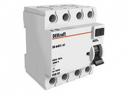 DEKraft УЗО-03 УЗО 4P 100A 30мА AC 6кА арт. 14083DEK