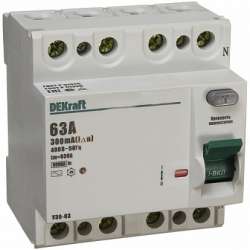 DEKraft УЗО-03 УЗО 4P 63А 300мА AC 6кА арт. 14095DEK