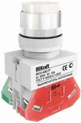DEKraft ВK-22 Белый Выключатель кнопочный ABLFP D=22мм 220В арт. 25017DEK
